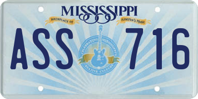 MS license plate ASS716