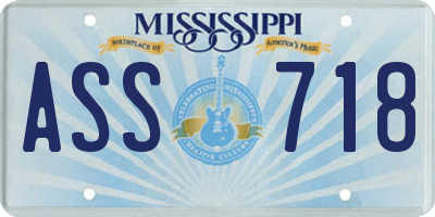 MS license plate ASS718