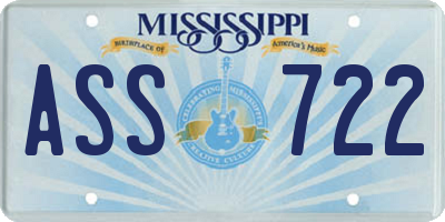 MS license plate ASS722