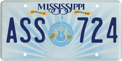 MS license plate ASS724