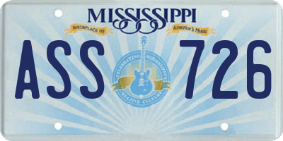 MS license plate ASS726