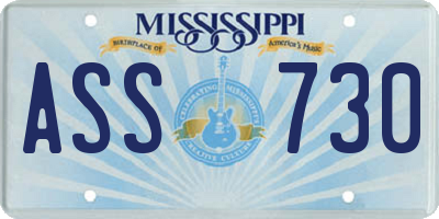 MS license plate ASS730