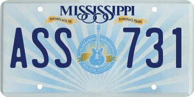 MS license plate ASS731