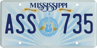 MS license plate ASS735