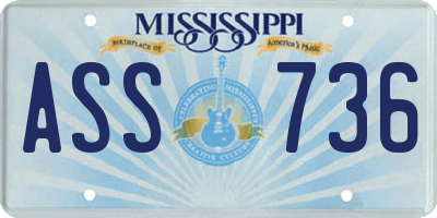MS license plate ASS736