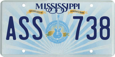 MS license plate ASS738