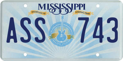 MS license plate ASS743