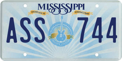 MS license plate ASS744