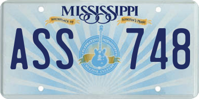MS license plate ASS748