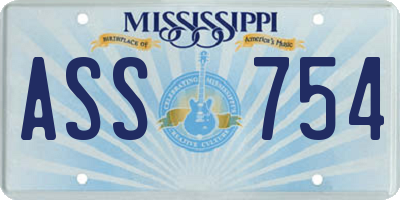 MS license plate ASS754