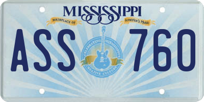 MS license plate ASS760