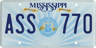 MS license plate ASS770