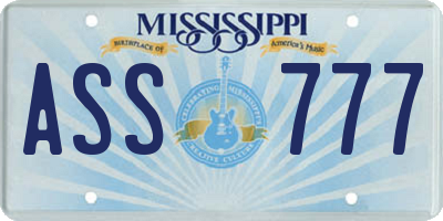 MS license plate ASS777
