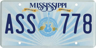 MS license plate ASS778