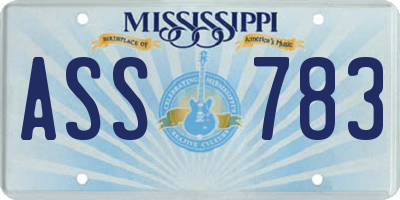 MS license plate ASS783