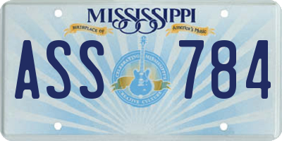 MS license plate ASS784