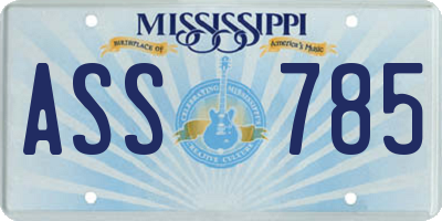 MS license plate ASS785
