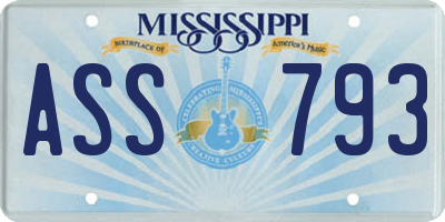 MS license plate ASS793