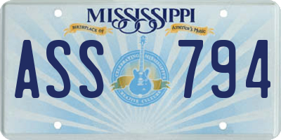 MS license plate ASS794