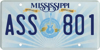 MS license plate ASS801