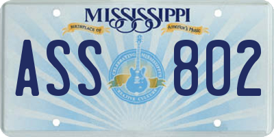 MS license plate ASS802