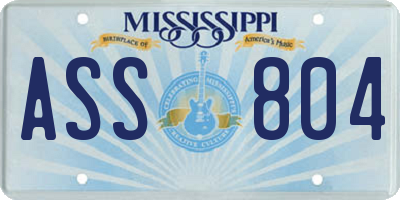 MS license plate ASS804