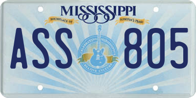 MS license plate ASS805