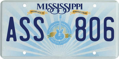 MS license plate ASS806