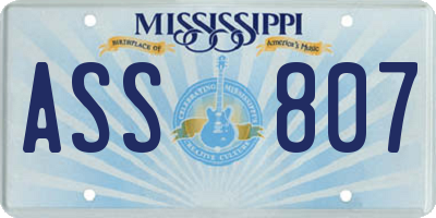 MS license plate ASS807