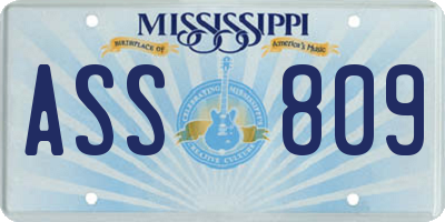 MS license plate ASS809
