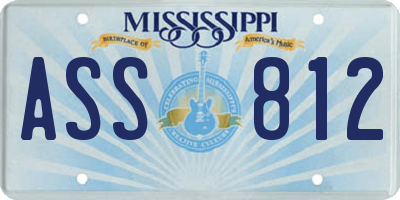 MS license plate ASS812