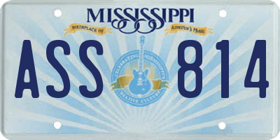 MS license plate ASS814