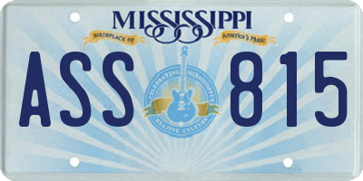 MS license plate ASS815