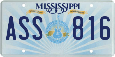 MS license plate ASS816