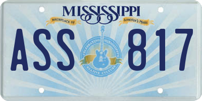 MS license plate ASS817