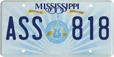 MS license plate ASS818