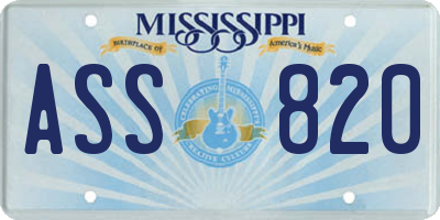 MS license plate ASS820