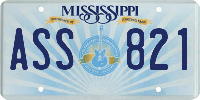 MS license plate ASS821