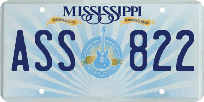 MS license plate ASS822