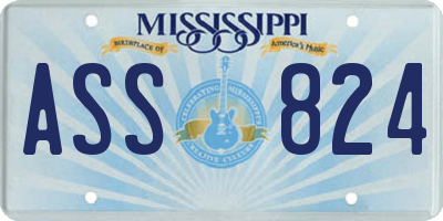 MS license plate ASS824