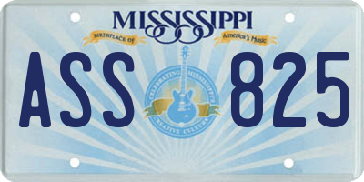 MS license plate ASS825