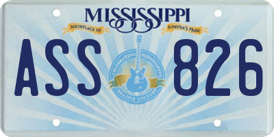 MS license plate ASS826