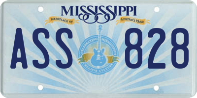 MS license plate ASS828