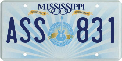 MS license plate ASS831