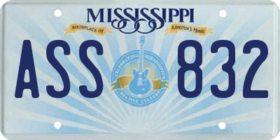 MS license plate ASS832