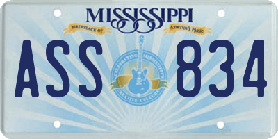 MS license plate ASS834