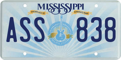 MS license plate ASS838