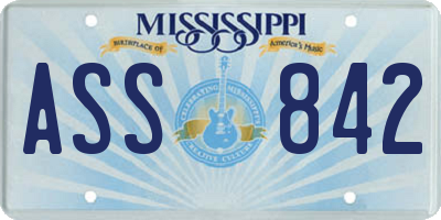 MS license plate ASS842