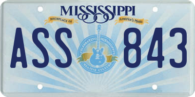 MS license plate ASS843