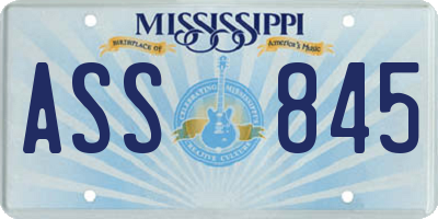 MS license plate ASS845